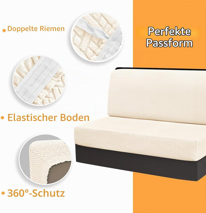 Wohnmobil Sitzbezüge, 2 Stück (1 Set) Stretch Wohnwagen Sofa-Sitzkissenbezug Jacquard RV-Sofabezug C