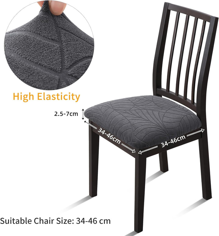 Fuloon Stuhlbezug Sitzfläche 4er Set, Stretch Stuhl Sitzbezüge für Esszimmer, Abnehmbare Waschbar Be