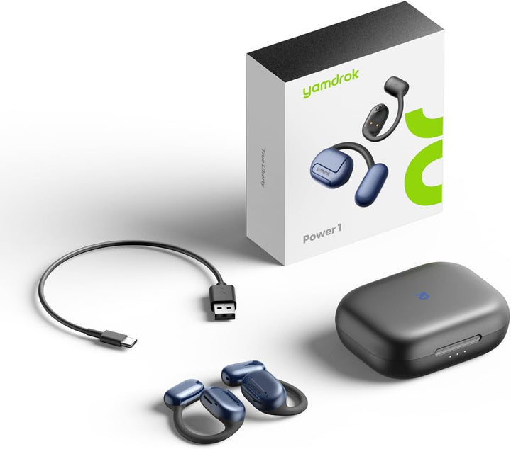 Kabellose Ohrhörer, Power 1 Open-Ear Kopfhörer, Bluetooth 5.3 Ohrhörer mit Ohrbügel für Langzeitkomf
