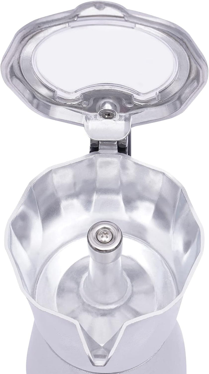 Espressokocher elektrisch für 6 Tassen,480W,tragbar, 300ml / 12.68oz Silbern, Silbern
