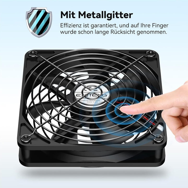 ELUTENG 2 in 1 USB Ventilator 140mm USB Lüfter 5V, Doppel PC Ventilator USB Computer Lüfter 140mm Kl