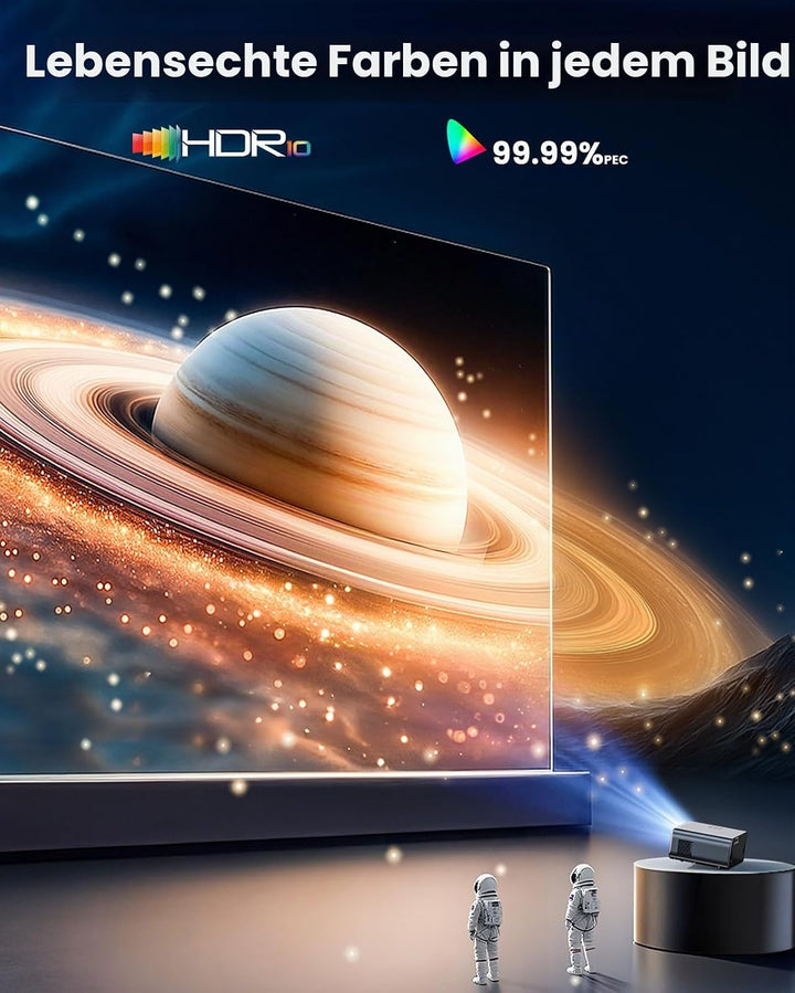 4K Beamer mit Google TV &amp; Netflix/Disney+, Dolby Audio, 1000 ANSI Smart Beamer 4K Autofokus Trapezko