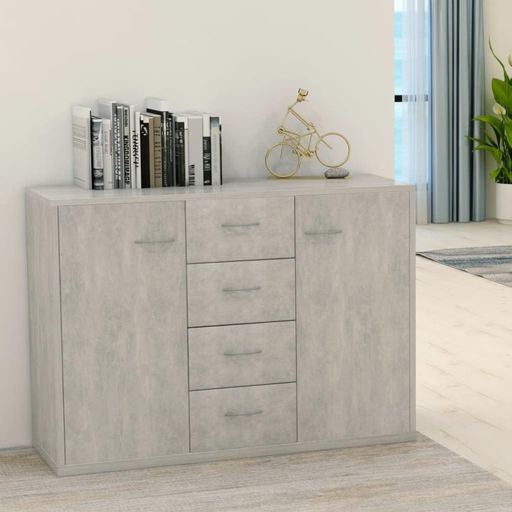 vidaXL Sideboard, Kommode mit viel Stauraum, Schrank mit 4 Schubladen 2 Türen, Mehrzweckschrank Anri