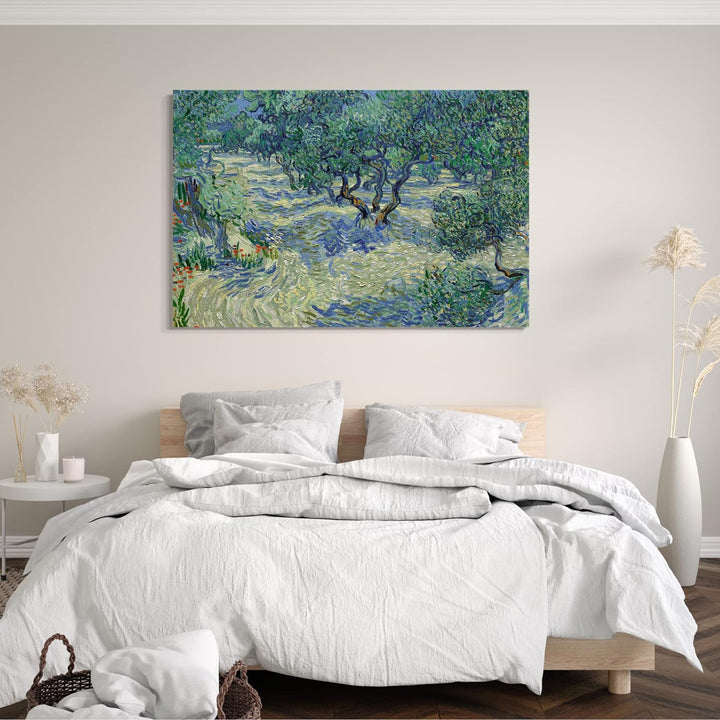 Printed Paintings Leinwand (120x80cm): Vincent Van Gogh - Oliven-Feld 120x80 cm, 120x80 cm