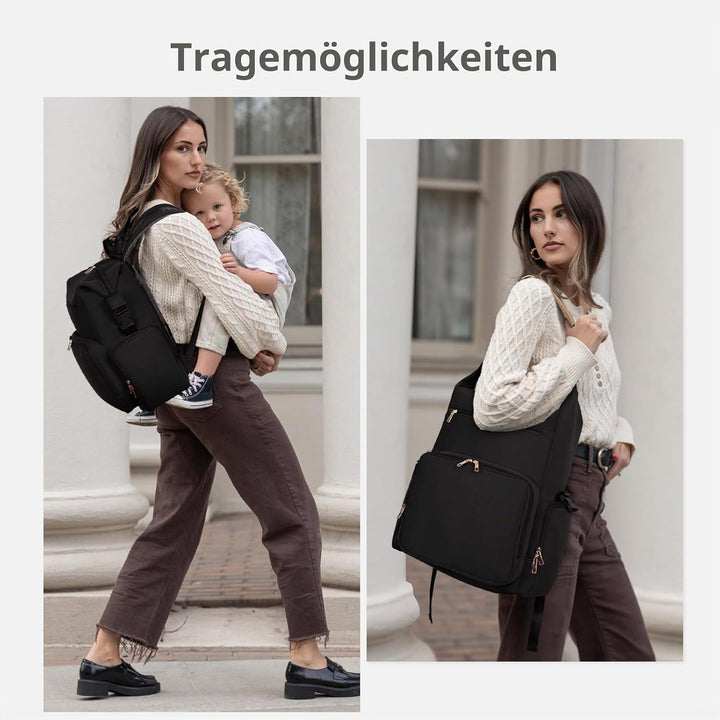CEI-CEI Neopren Wickelrucksack Grosse Wickeltasche für Neugeborene, wasserdichter Reise-Rucksack für