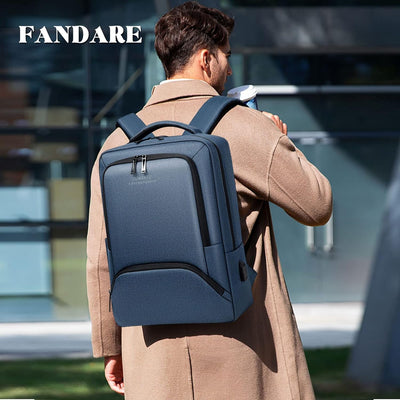 FANDARE Herren Rucksack Laptop Daypacks für 15,6 Zoll Laptop Wasserdicht Schulrucksack mit USB-Ladea