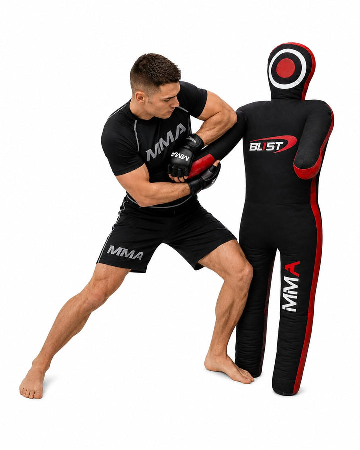 Blist Schaufensterpuppe, Judo, Boxen, JJJ, Stehend auf Leinwand (leer) schwarz / rot 70" (Inches), s