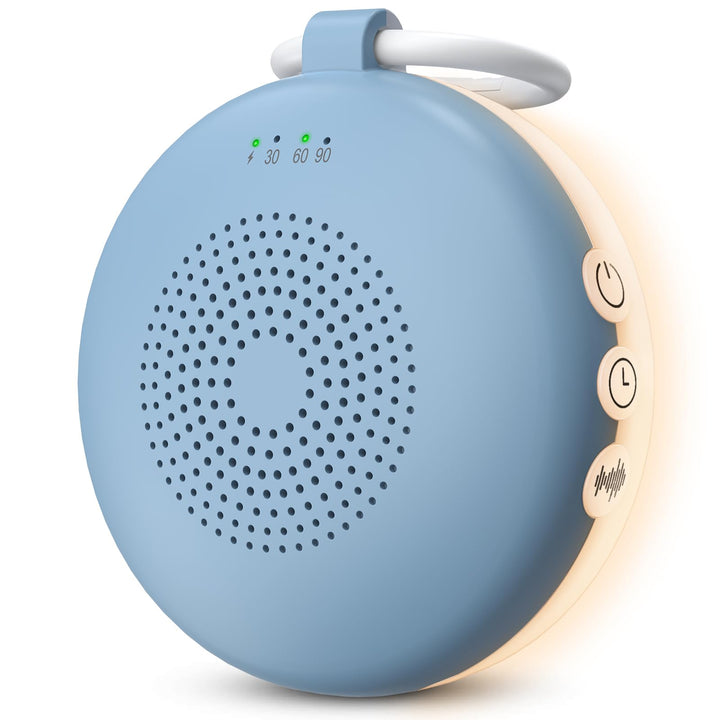 eSynic Einschlafhilfe für Erwachsene Weisses Rauschen Baby in Blaugrau Portable White Noise Machine