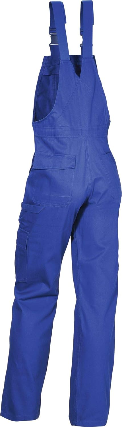PKA Damen Latzhose, 100% Baumwolle,elastische Träger 40 Kornblau, 40 Kornblau