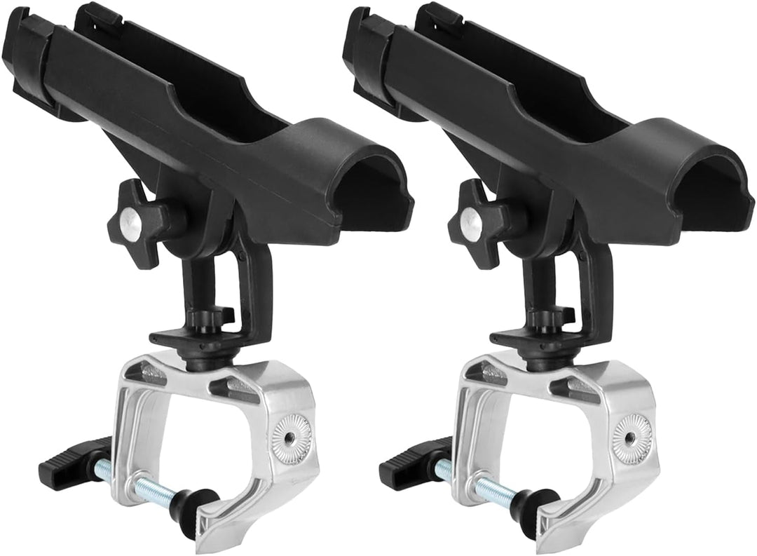 QWORK® 2 Stück Angelrutenhalter für Boote, Fischerboot, Kajak - 360 Grad Einstellbare Rutenhalter -