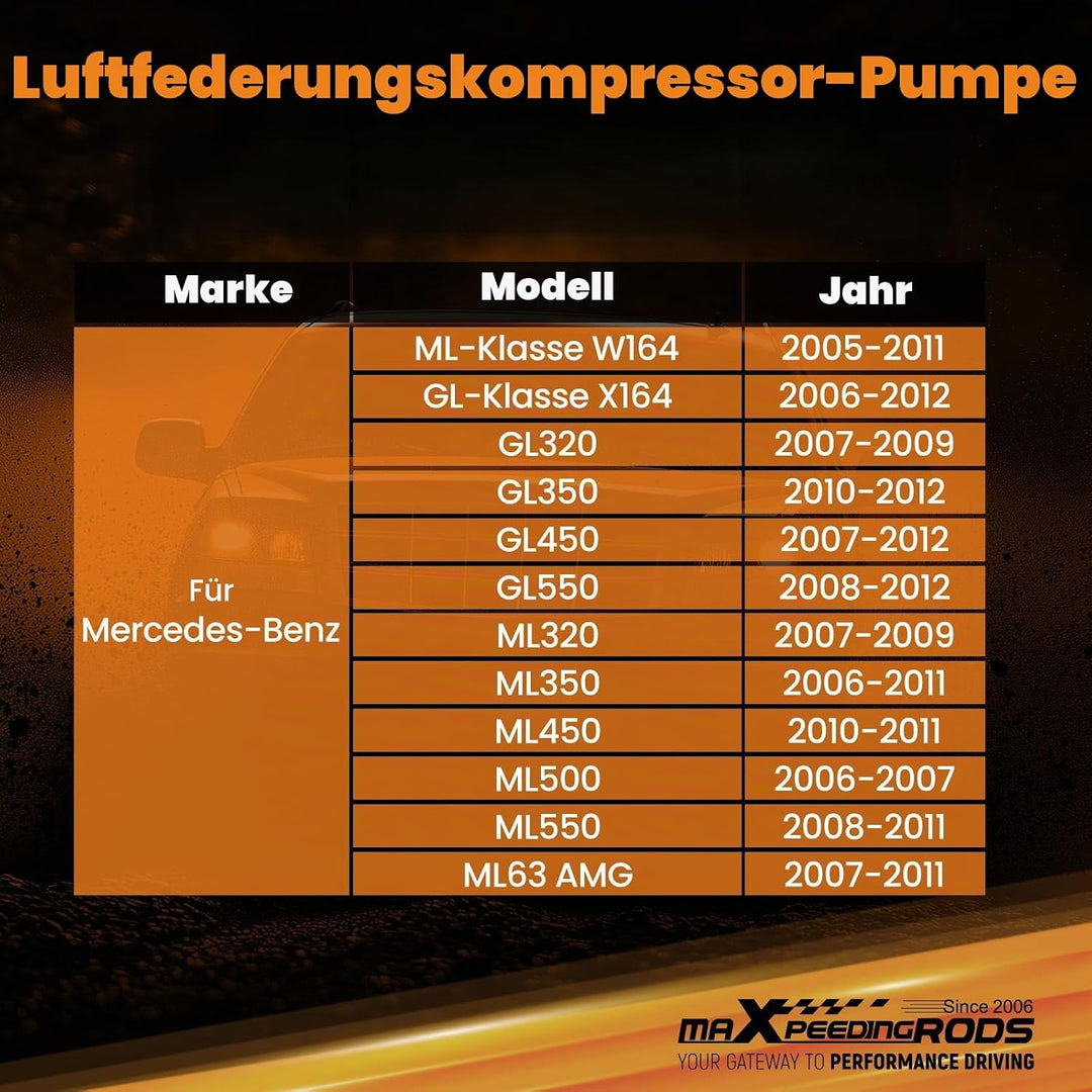 maXpeedingrods Kompressor Luftfederung für ML-Klasse W164 05-11 für GL-Klasse X164 06-12 A1643200504