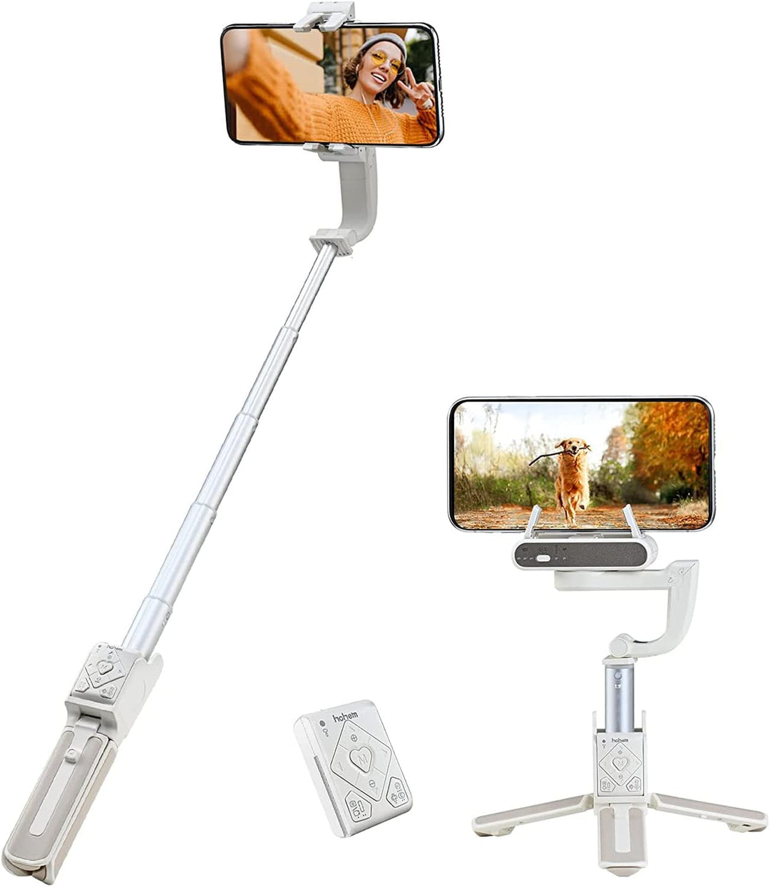 Single Achsen Smartphone Gimbal, hohem iSteady Q 4 in 1 Stabilisator mit Tripod, Selfie Stick Stativ