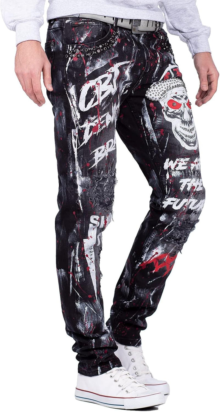 Cipo & Baxx Herren Jeans – Stylische Denim-Mode mit einzigartigem Design, Slim-Fit & Regular-Fit, Bi
