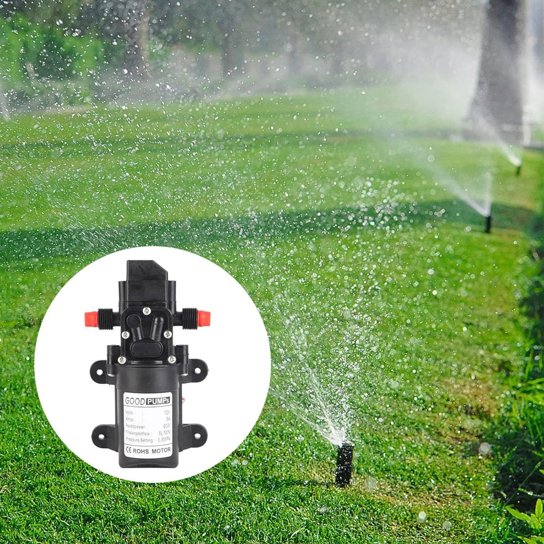 12 V Hochdruck-Wasserpumpe 5 l/min selbstansaugende Wasserpumpe für Gartensprinkler, Fenster und Tür
