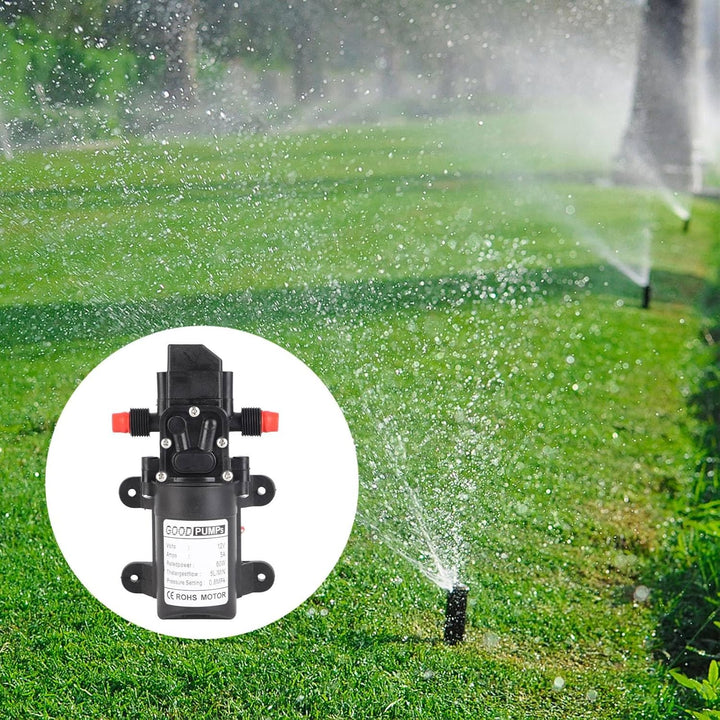 12 V Hochdruck-Wasserpumpe 5 l/min selbstansaugende Wasserpumpe für Gartensprinkler, Fenster und Tür
