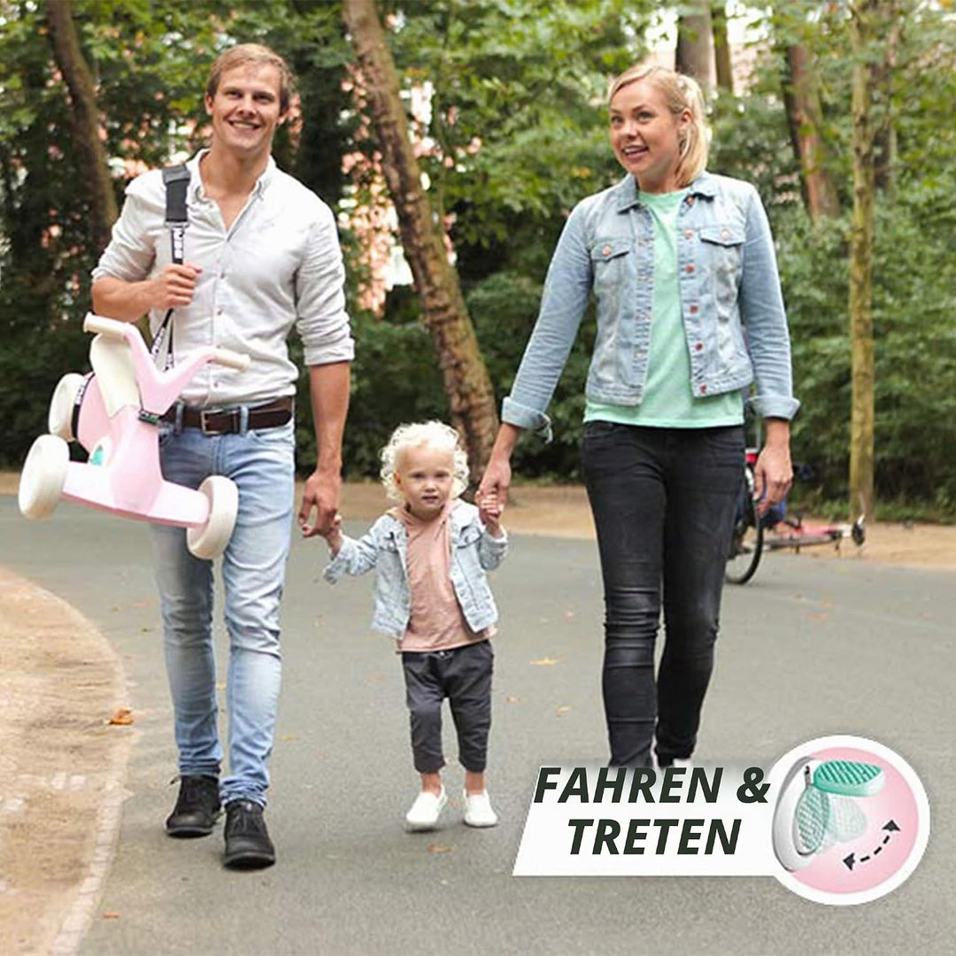 BERG GO2 2in1 Rutschauto Rosa | Kinderrutscher & Laufrad ab 1 Jahr | Kinderauto mit ausklappbaren Pe