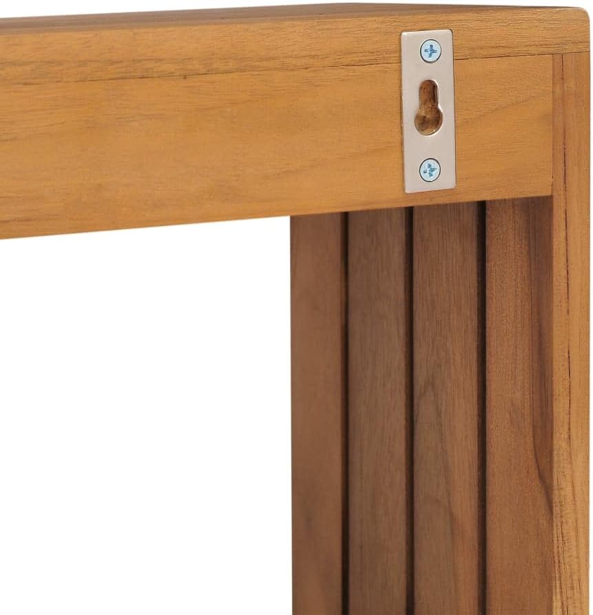 vidaXL Teak Massiv Handtuchregal Wandmontage Handtuchhalter Wandregal Bad Handtuchablage Hängeregal