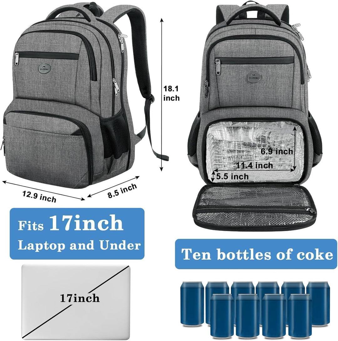 MATEIN Laptop Rucksack mit Kühlfach, Lunch Rucksack Reiserucksack Herren mit USB Ladeanschluss, Anti