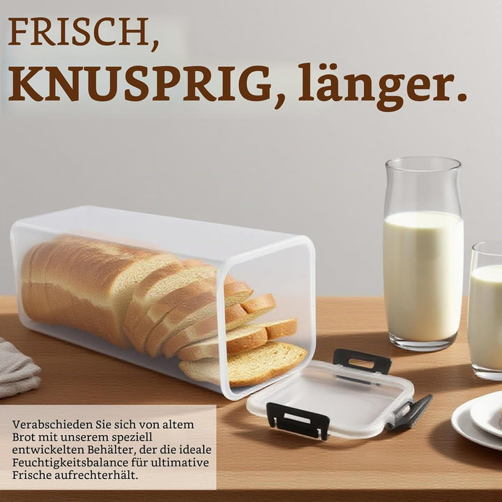 Toastbrot Aufbewahrungsbox 4 L aus Kunststoff, mit Klickdeckel | Halbtransparente Wände zeigen Vorra