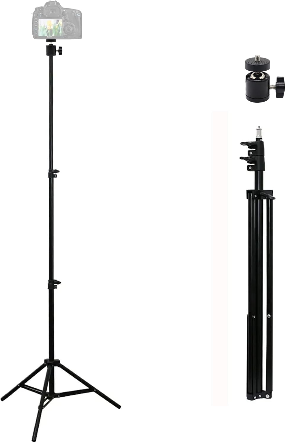 TronicXL 210cm Stativ + 360° Kugelkopf I Tripod für Kamera Licht Actioncam Webcam Ständer Halterung