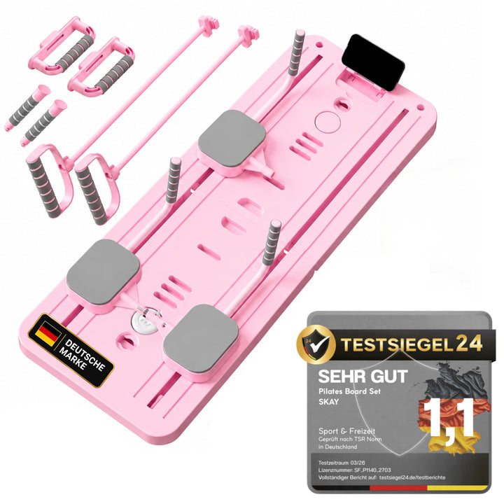 Skay Pilates Reformer Set für Zuhause Pink Pilates Reformer Set Classic, Pink Pilates Reformer Set C