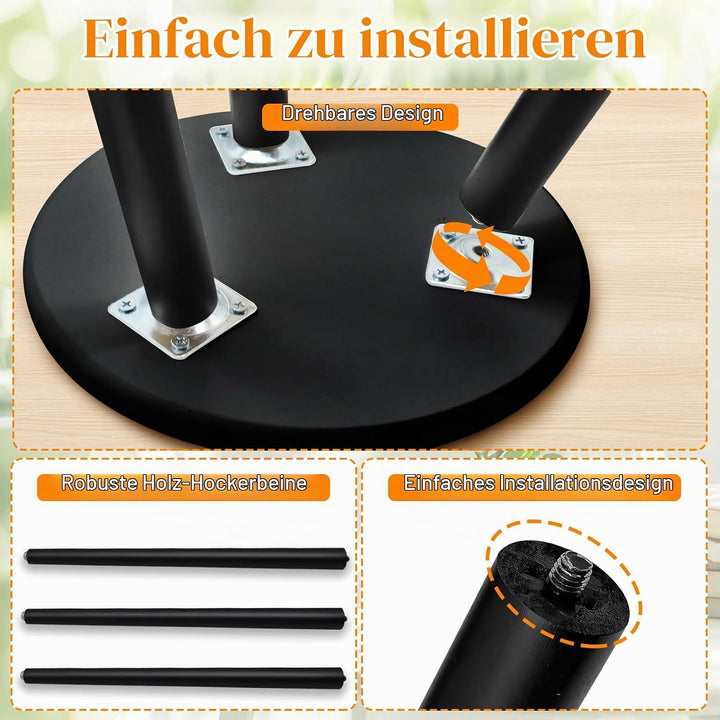 Blumenständer Holz, Rundschreiben Pflanzenständer Hoch, Dreibein Pflanzenregal Indoor für Pflanzen,