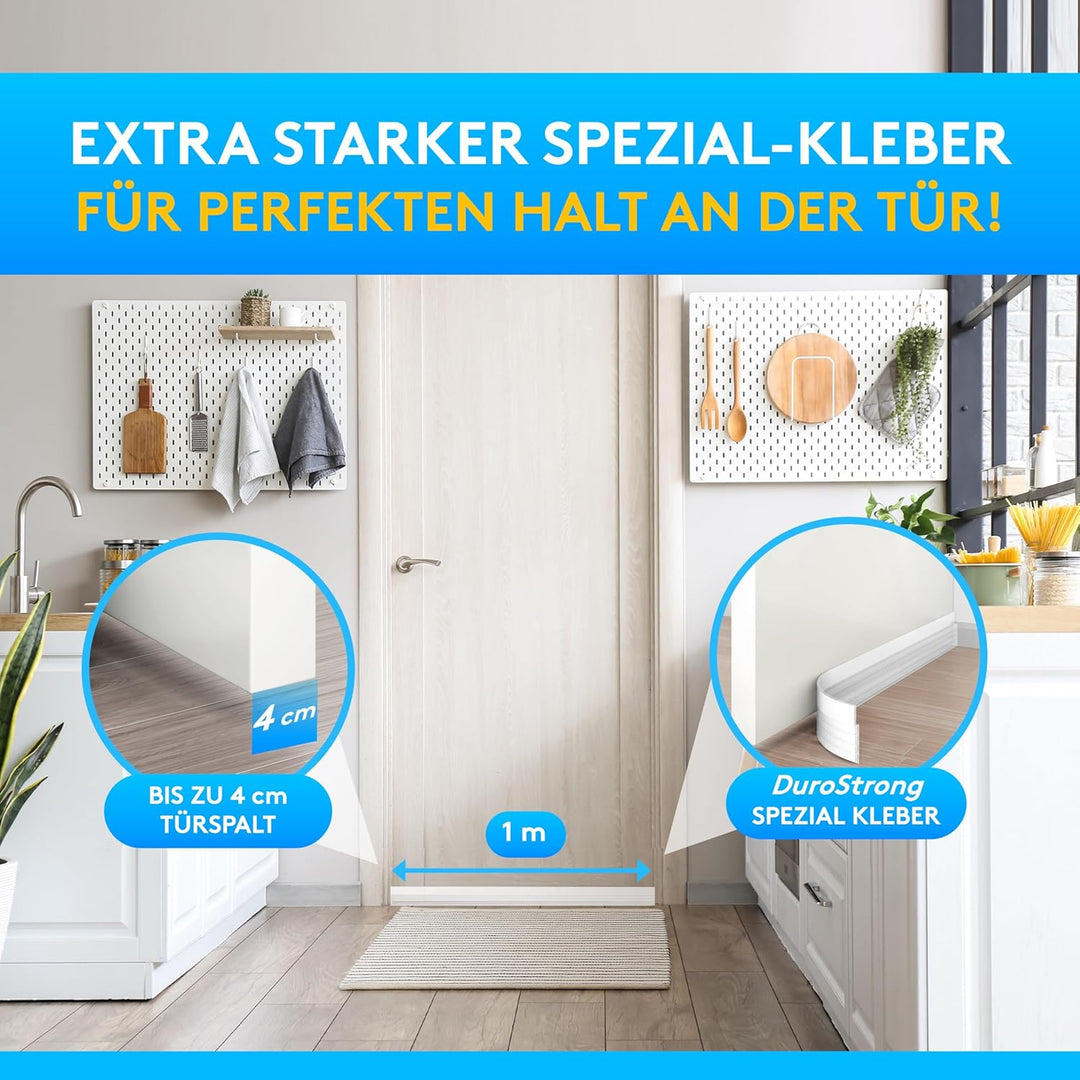SilverRack Zugluftstopper für Türen Transparent [5X 1m] - Zuschneidbare Türdichtung selbstklebend -