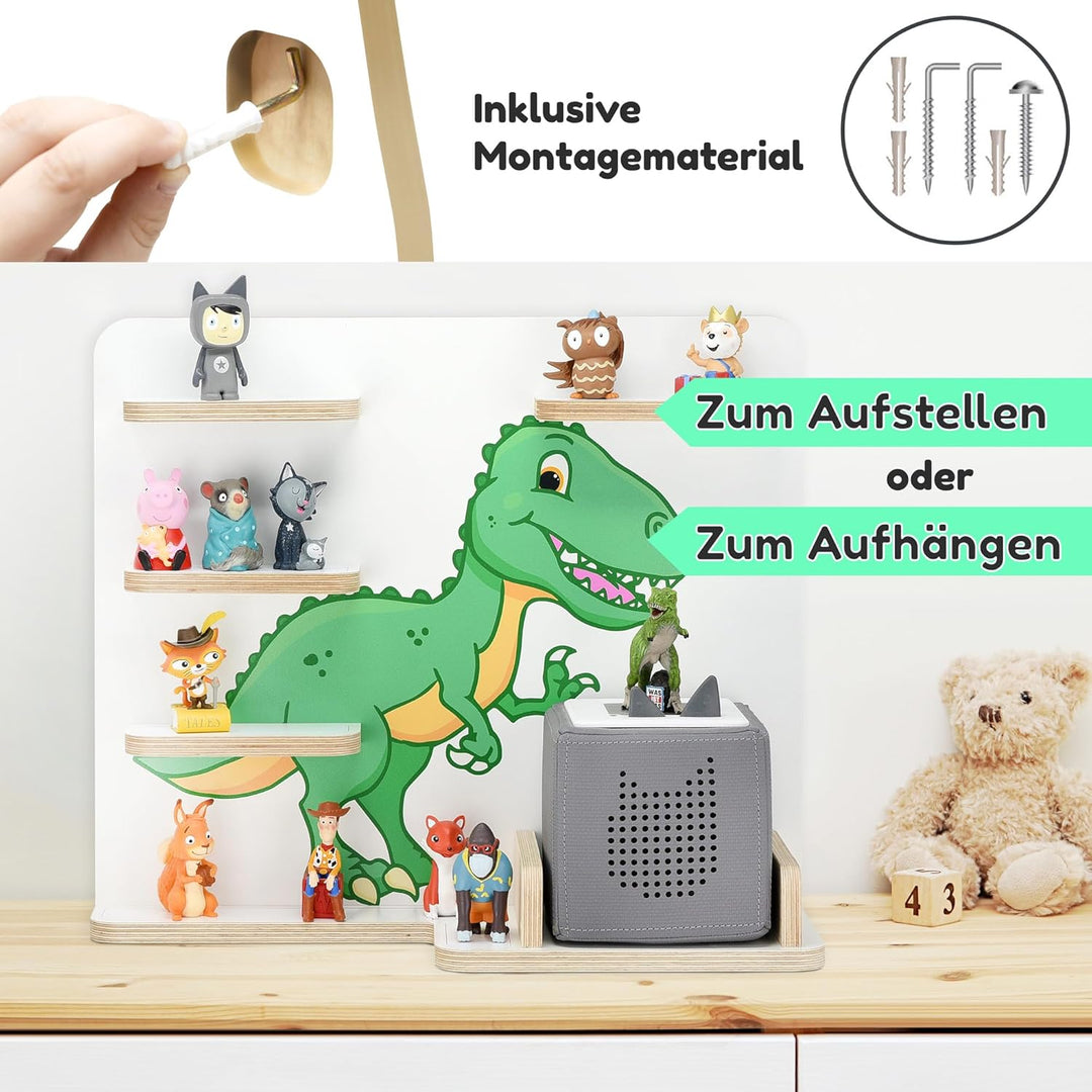 stadtecken Holzregal für Musikbox I Passend für die Toniebox und ca. 35 Tonies I Perfekte Aufbewahru