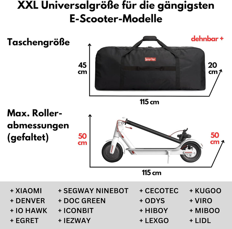 lamaki:lab Transporttasche Schutzhülle | E-Scooter Elektro Roller Universal Xiaomi M365 | Robust Rei