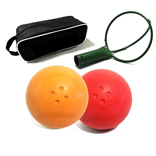 Carls Bosselset Bosselkugeln 2 Stück, Kraber und Tasche rot/orange, rot/orange