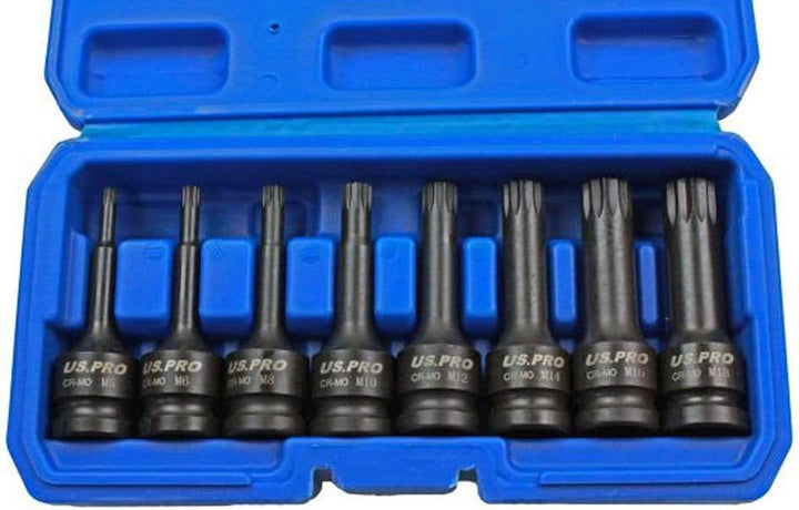 Us Pro by Bergen B1401 Steckschlüssel-Set, 1,27 cm (1/2 Zoll), M5-M18 Bits Cr-Mo 80 mm Länge