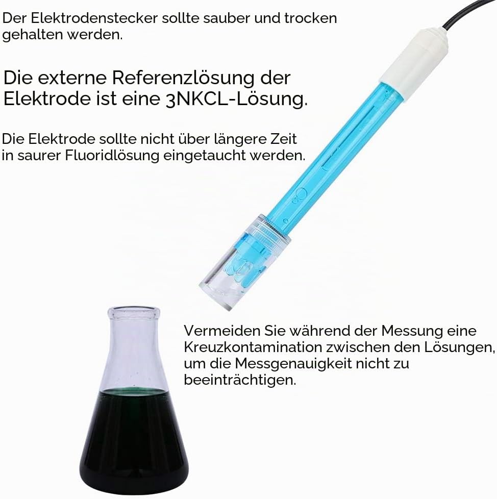 VBESTLIFE 5 V PH-Sensormodul + PH-Sonde Composite-Elektroden-Testcodesensor mit BNC-Anschluss