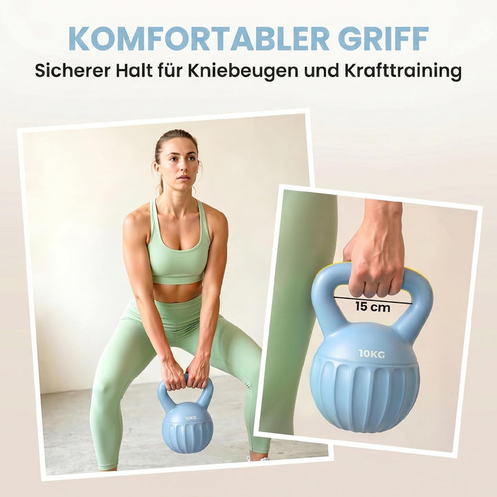 SPORTNOW Kettlebell Kugelhantel 6 kg Gewicht-Hantel mit Sand befüllt für Anfänger Zuhause Krafttrain
