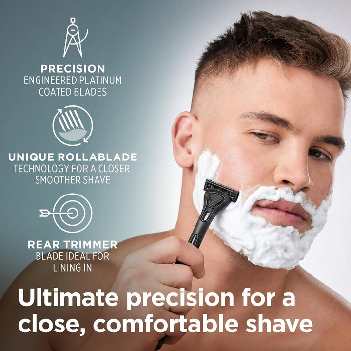 King of Shaves 5-Blade Razor with Precision Trimmer 4-Cartridges - NO Razor Handle NOT Compatible wi