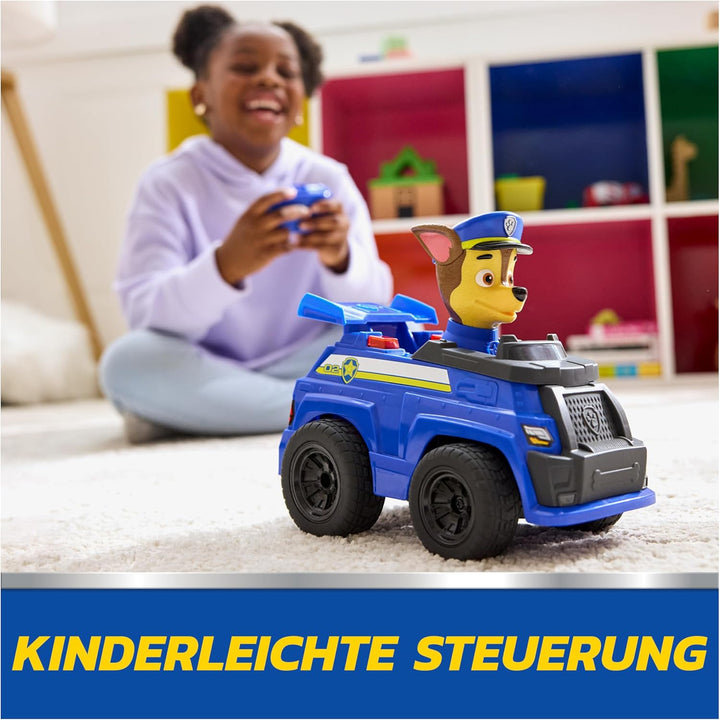 PAW PATROL – Chases ferngesteuertes Polizeiauto mit Lichteffekten, ca. 25 cm, einfache Steuerung mit