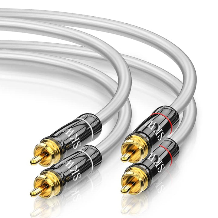 SKW Cinch Audio Kabel Set 2RCA Stecker Auf 2RCA Stecker HiFi Chinch RCA Kabel (1M,Grau) 1M Entry lev
