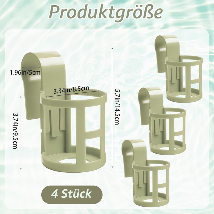 4 Stück Pool Getränkehalter, Poolrand Bierhalter, Schwimmbecken Becherhalter, Wasserbecher Hängehalt