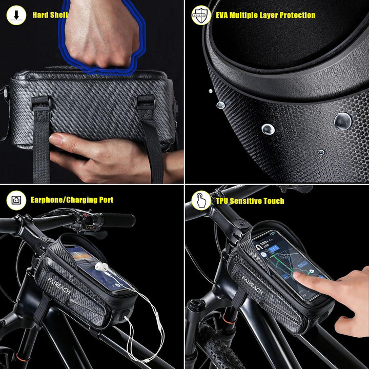 Fahrrad Rahmentasche Wasserabweisend, Rahmentasche Fahrrad mit TPU Sensitivem Touchscreen und Sonnen