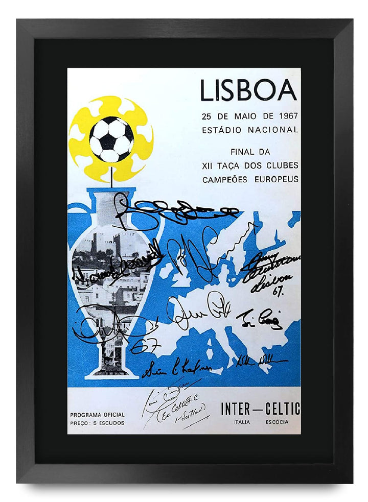 HWC Trading A3 FR Celtic 1967 European Cup Final Program Poster Das Team Signed Geschenk GESTALTET A