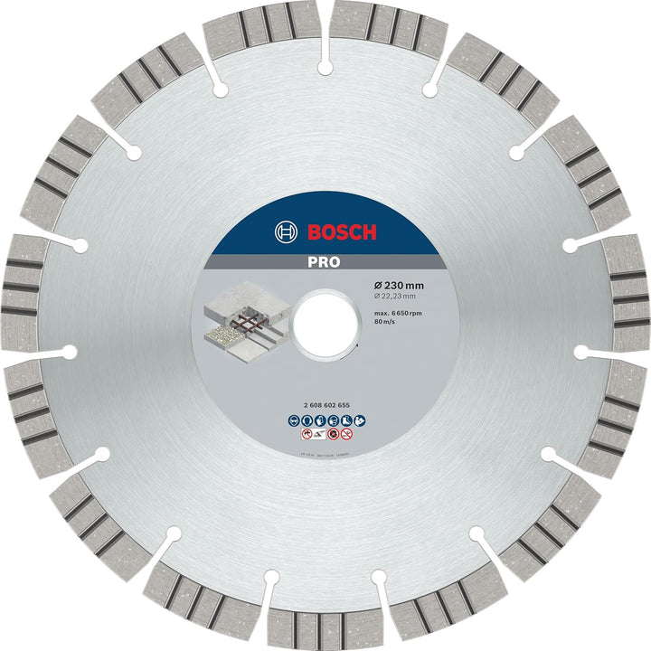 Bosch Professional Diamanttrennscheibe Best für Concrete, 230 x 22,23 x 2,4 x 15 mm, 230 x 22,23 x 2