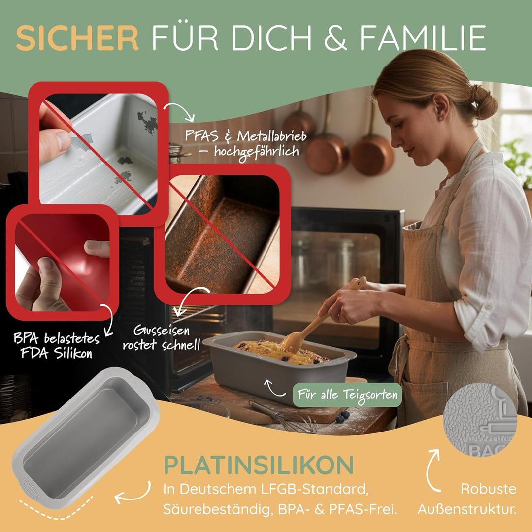 Backefix 23cm Flexi Brotbackform Silikon 750g Brot backen Form, Back Kastenform Kuchen und mehr, das