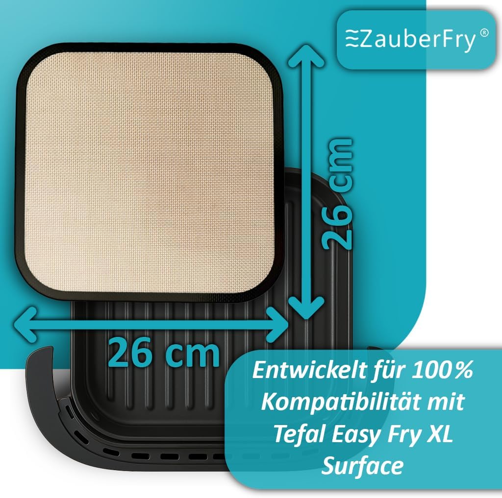 Dauerbackmatte Silikon Backmatte kompatibel mit Tefal Easy Fry XL Surface, Antihaft, Silikonmatte, L