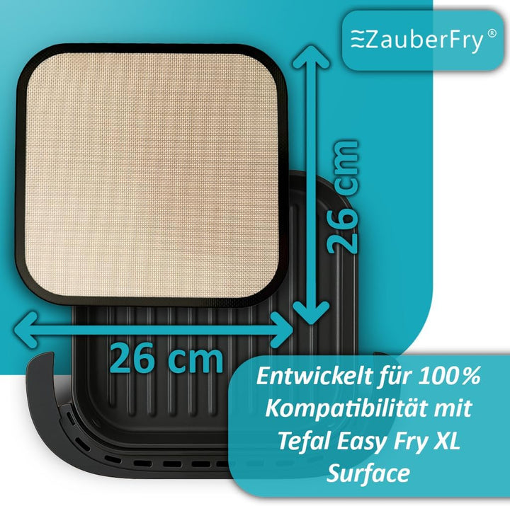 Dauerbackmatte Silikon Backmatte kompatibel mit Tefal Easy Fry XL Surface, Antihaft, Silikonmatte, L