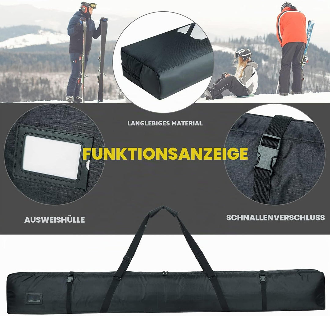 AUMTISC Skitasche Skisack Gepolstert Snowboardtasche Zum Transport Von Skiausrüstungstasche Mit vers