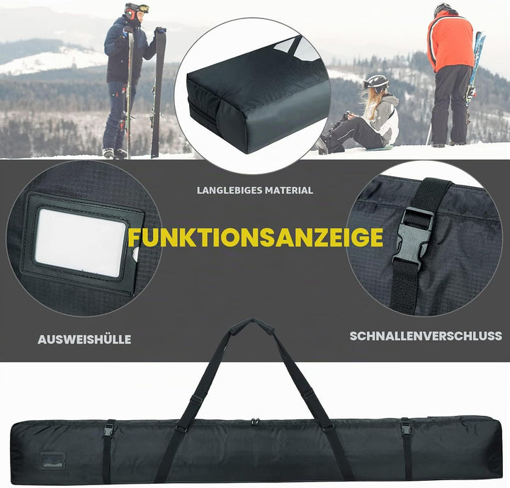 AUMTISC Skitasche Skisack Gepolstert Snowboardtasche Zum Transport Von Skiausrüstungstasche Mit vers