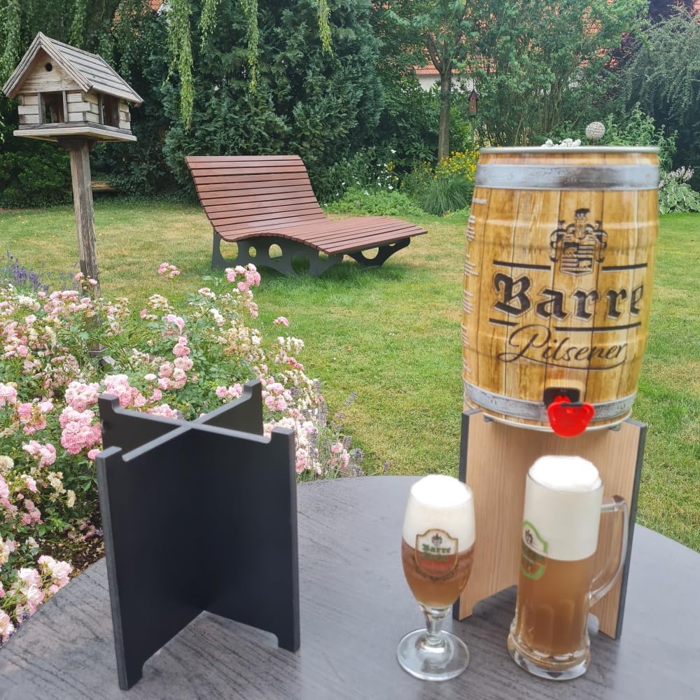 Black Friday 2in1-5 Liter Fasshalter oder gedreht als Weinflaschenhalter Zapfstelle Bierfasshalter f