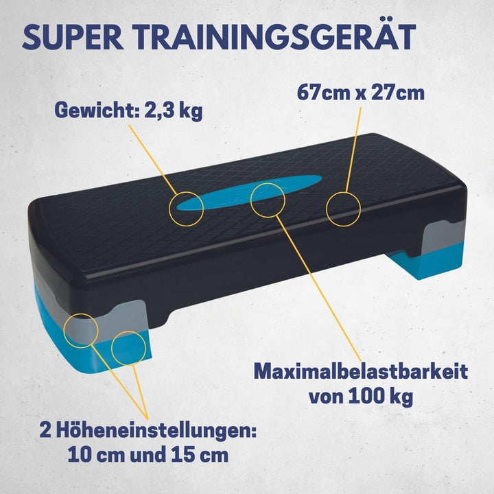 BEST SPORTING Multi-Fitness Stepper - 2 Fach höhenverstellbar I Max. Belastung: 100 kg I Aerobic Ste