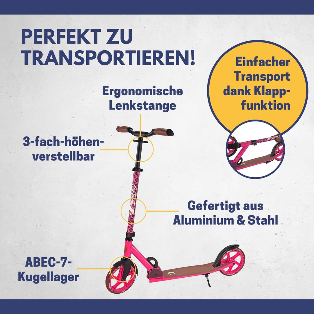 Best Sporting Scooter Erwachsene und Kinder I klappbarer Roller mit Ständer I stilvoller City-Roller