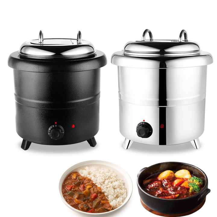 Kurflo Elektrischer Suppenwärmer 13L, Edelstahl, mit Temperaturregelung. Für Restaurant, Küche, Buff
