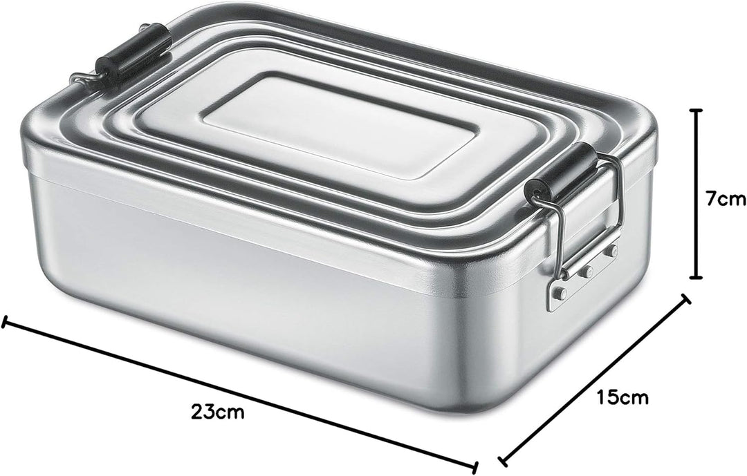 Küchenprofi Lunchbox Gross aus Aluminium in der Farbe Silber, Masse: 23cm x 15cm x 7cm, 10 0147 24 2